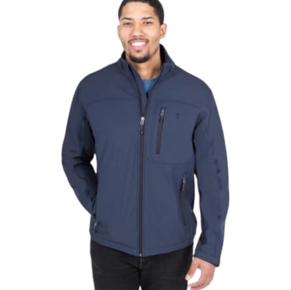Free Country Mens XL Flex Softshell Jacket Dark Blue Outdoors Coat Golf